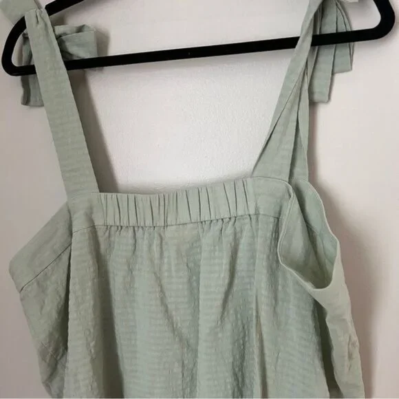 A.N.A. Tank Top Desert Sage Light Green Tie Straps Casual Neutral - Picture 5 of 8